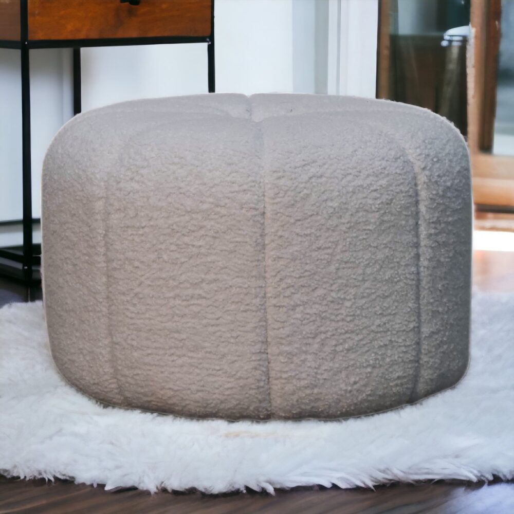 White Boucle Circus Footstool - Image 12