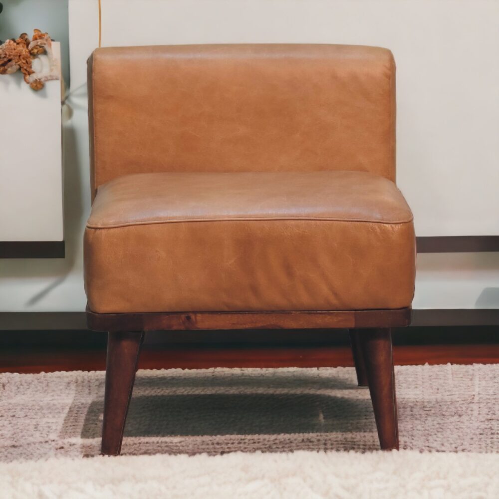 Tan Buffalo Backrest Footstool - Image 11