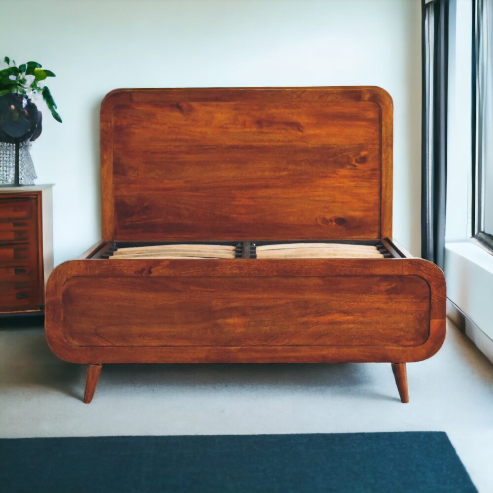 Curved Chestnut Double Bed - Image 11