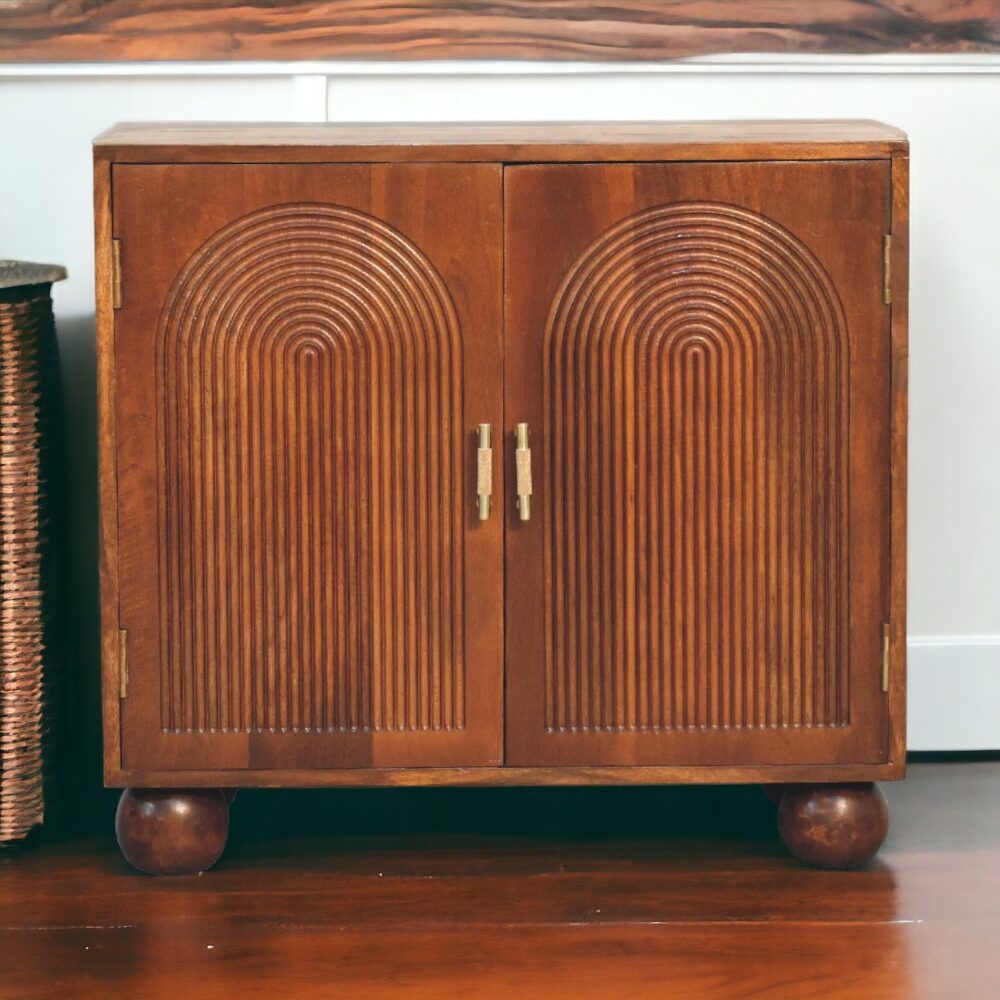Chestnut Carved Ball Cabinet - Image 11