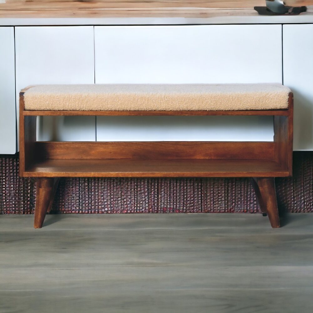 Boucle Nordic Storage Bench - Image 11
