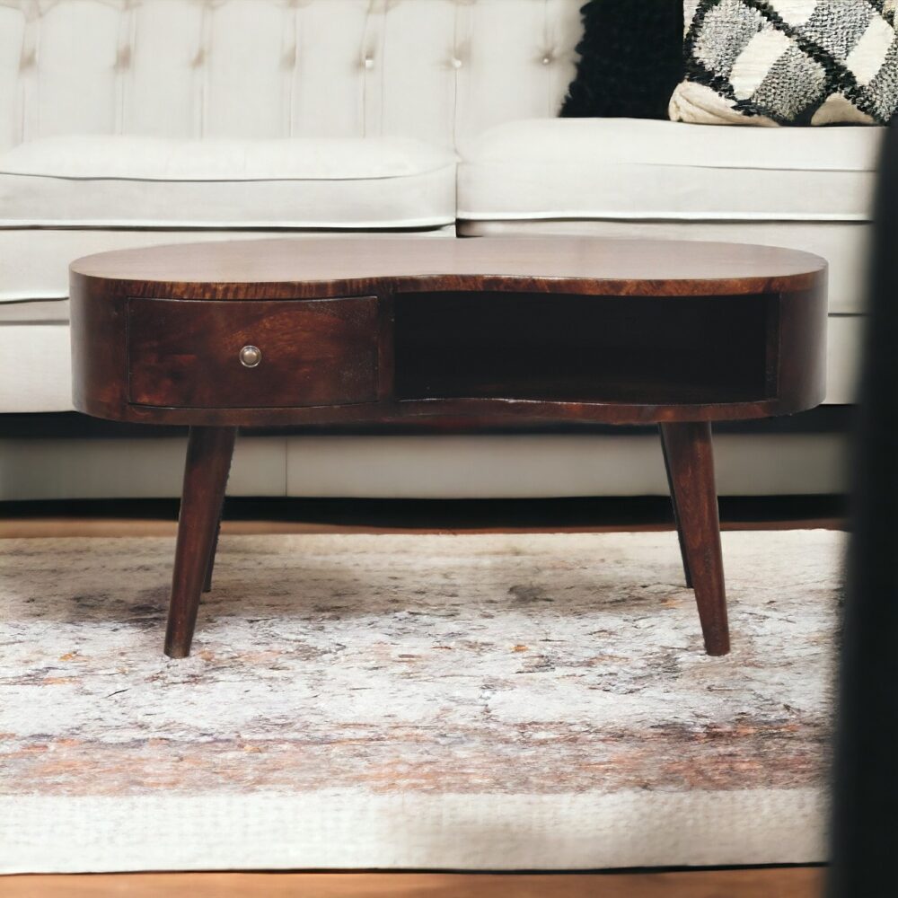 Light Walnut Wave Coffee Table - Image 10