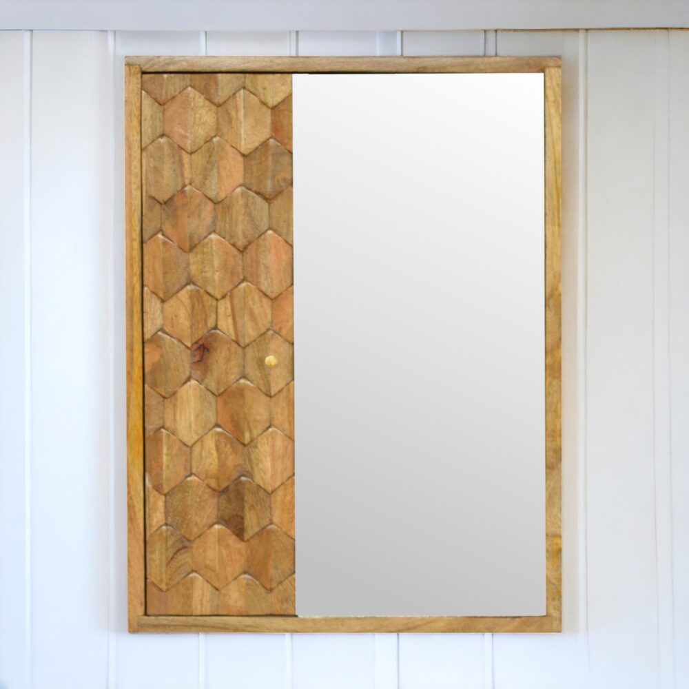 Pineapple Carved Mirror Cabinet - Image 11
