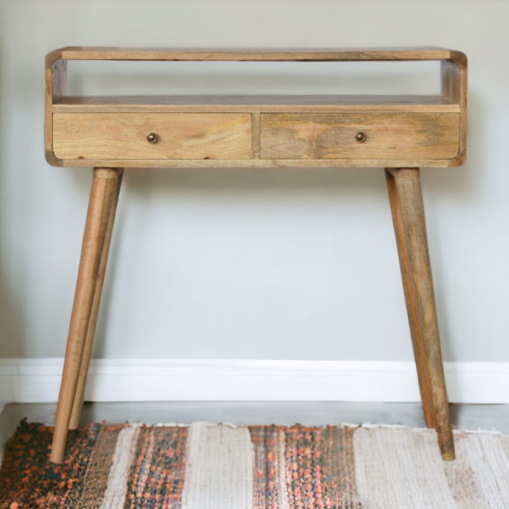 Canada Curved Oak-ish Console Table Suppliers