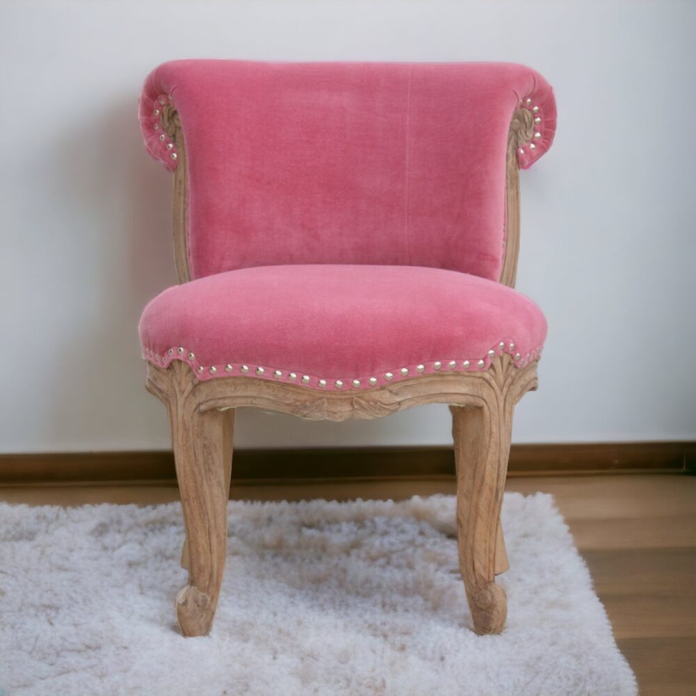 Pink Velvet Studded Chair - Image 10