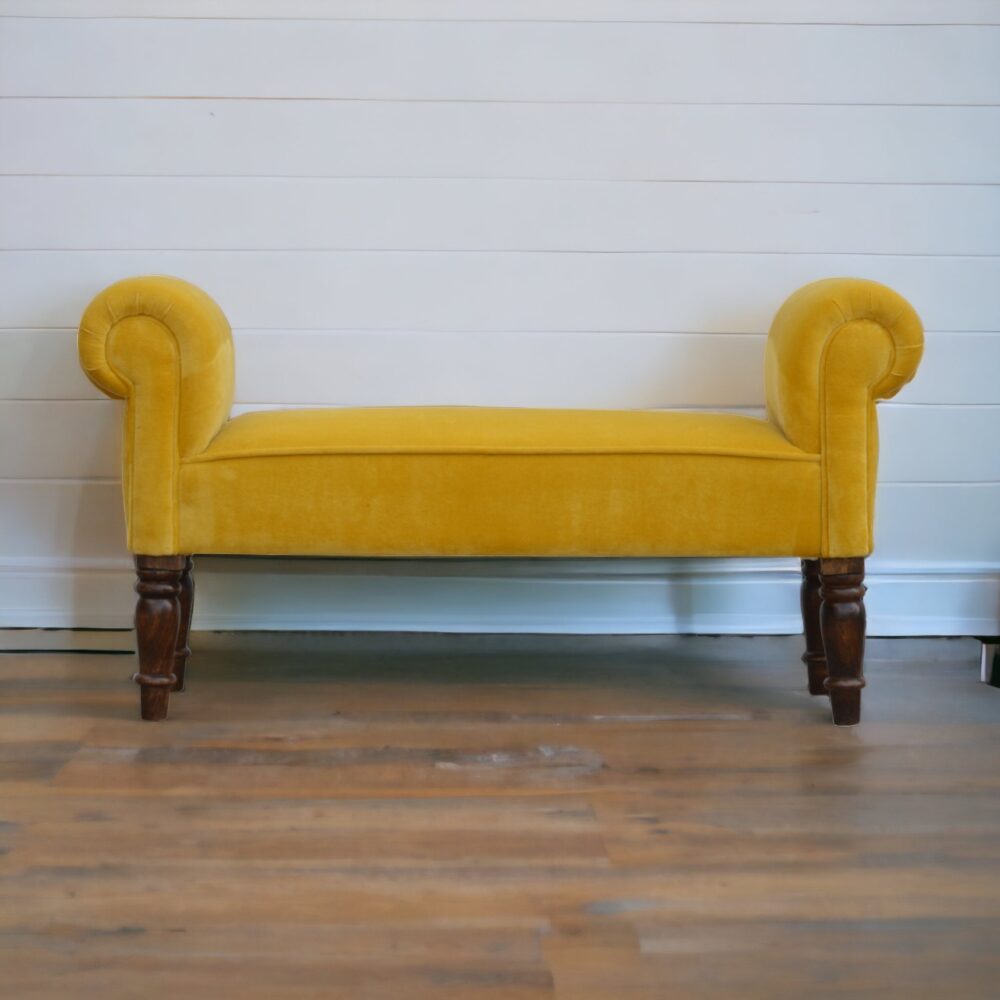 Canada Mustard Velvet Bench Suppliers