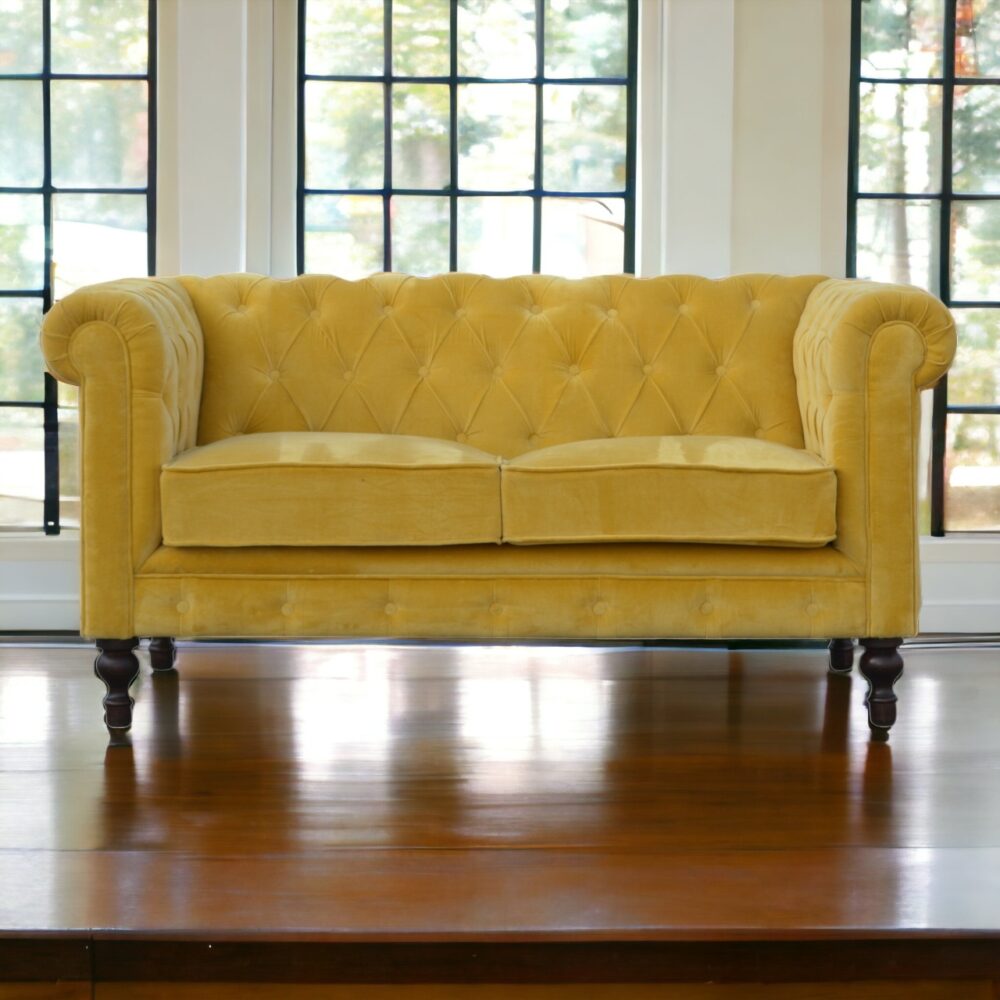 Canada Mustard Velvet Chesterfield Sofa Suppliers