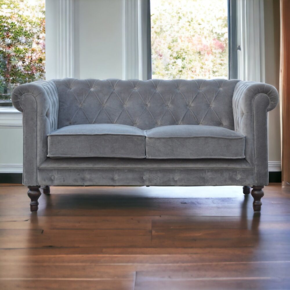 Canada Grey Velvet Chesterfield Sofa Suppliers