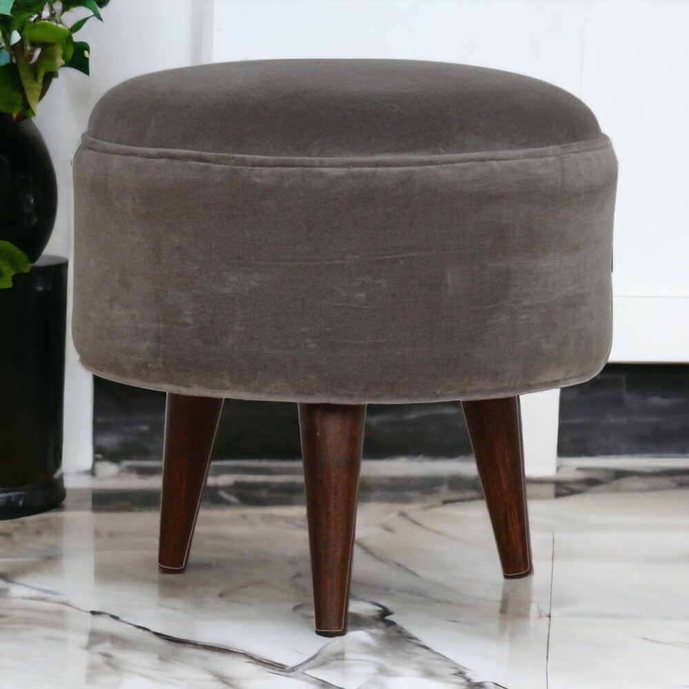 Canada Grey Velvet Nordic Style Footstool Suppliers
