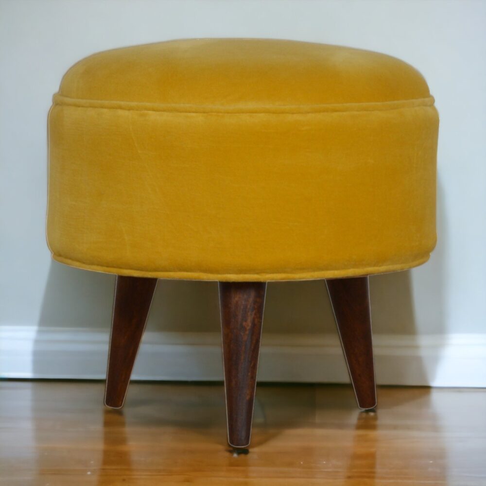 Canada Mustard Velvet Nordic Footstool Suppliers