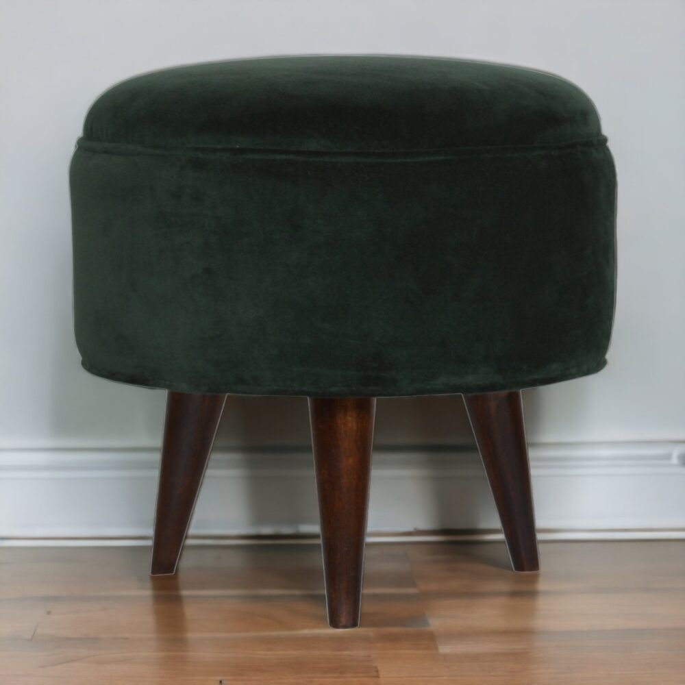 Canada Emerald Green Velvet Nordic Stool Suppliers
