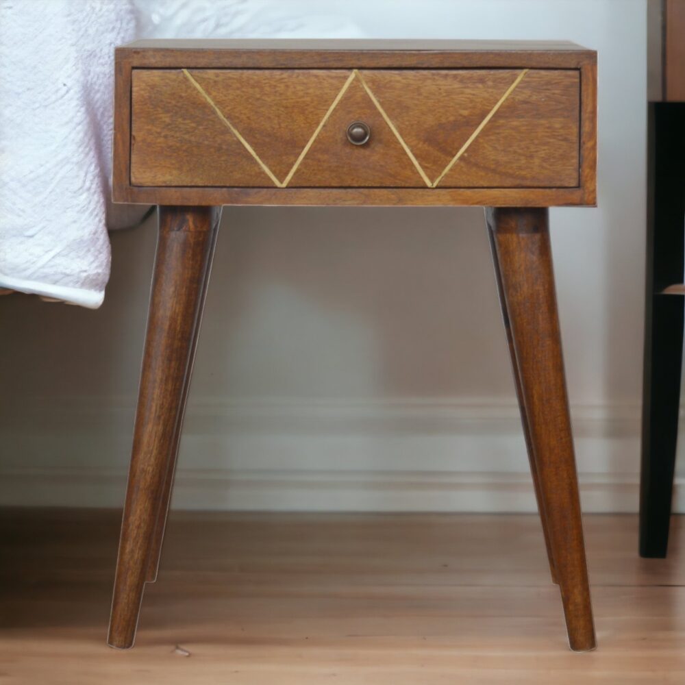 Canada Geometric Brass Inlay Nightsand Suppliers