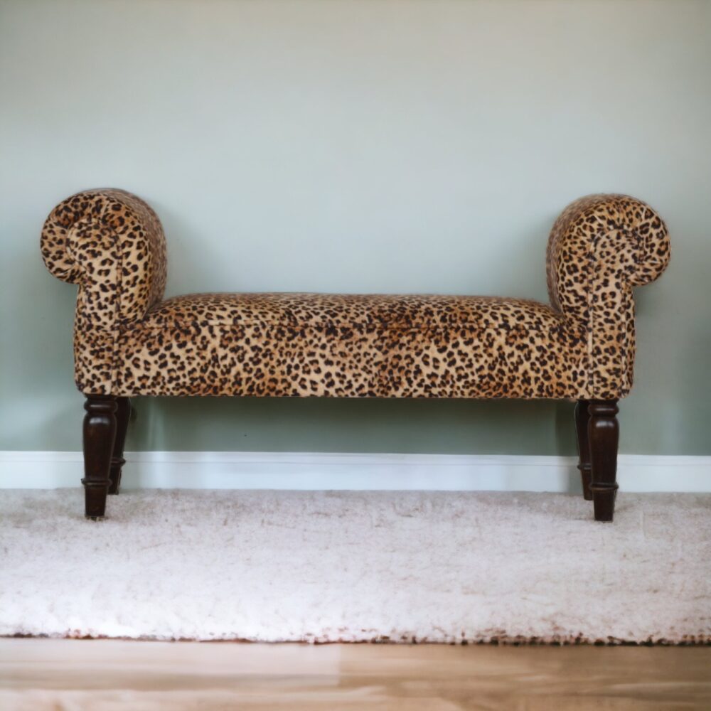Canada Leopard Print Velvet Bench Suppliers
