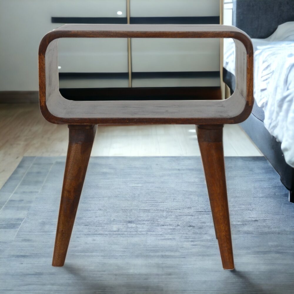 Canada Curved Open Chestnut Nightsand Suppliers