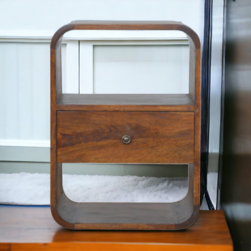 Canada Chestnut Curved Edge Nightsand Suppliers