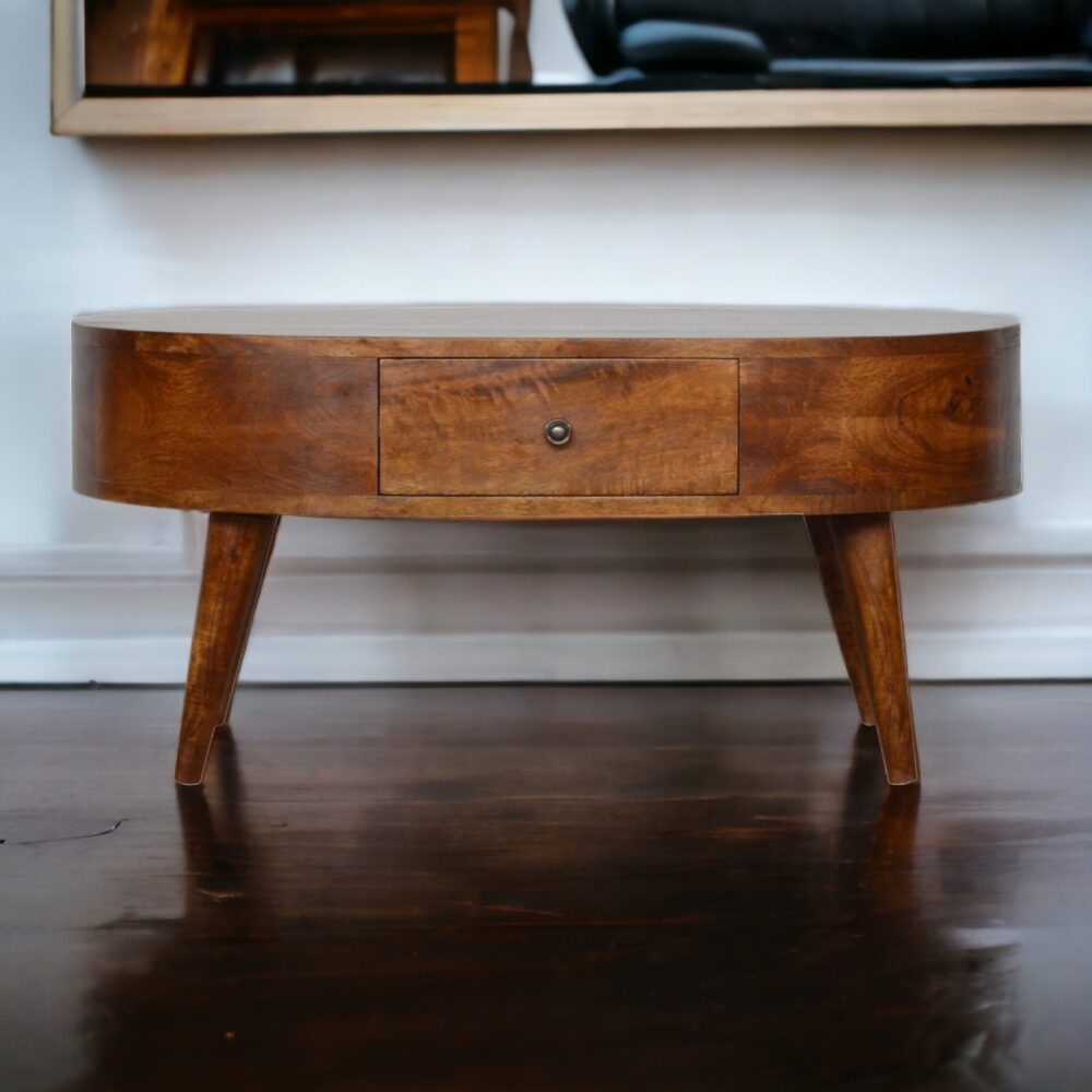 Canada Chestnut Rounded Coffee Table Suppliers
