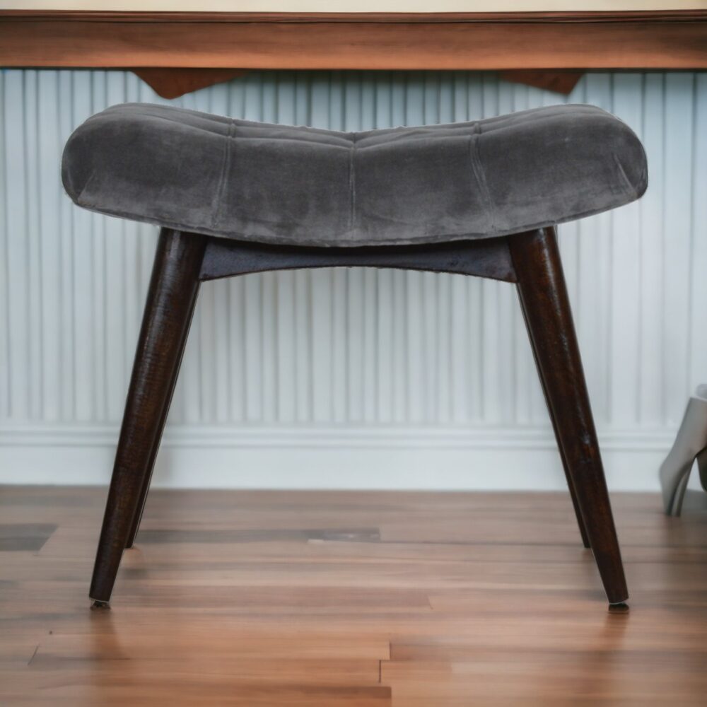 Canada Grey Cotton Velvet Curved Bench Suppliers