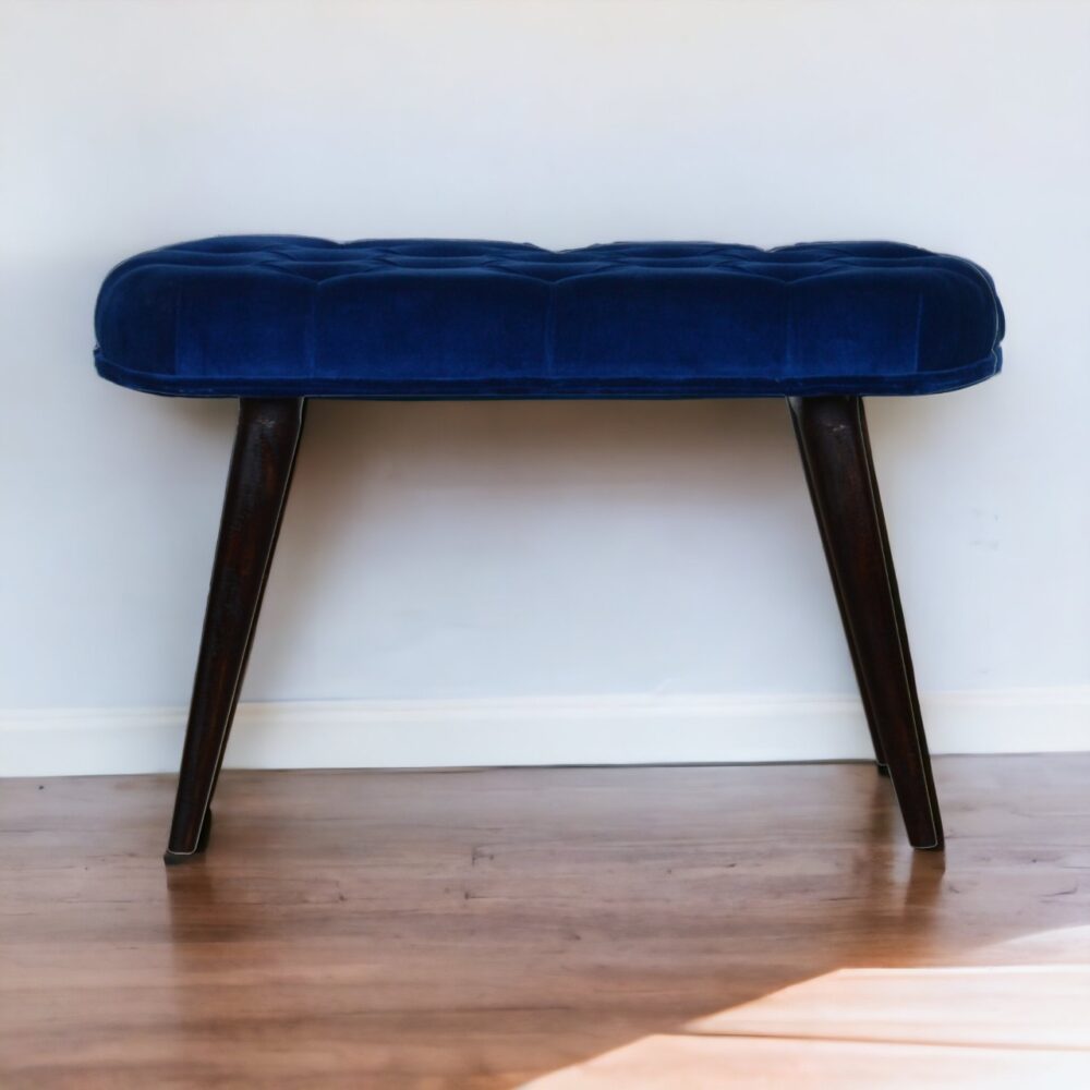 Canada Royal Blue Velvet Button Bench Suppliers