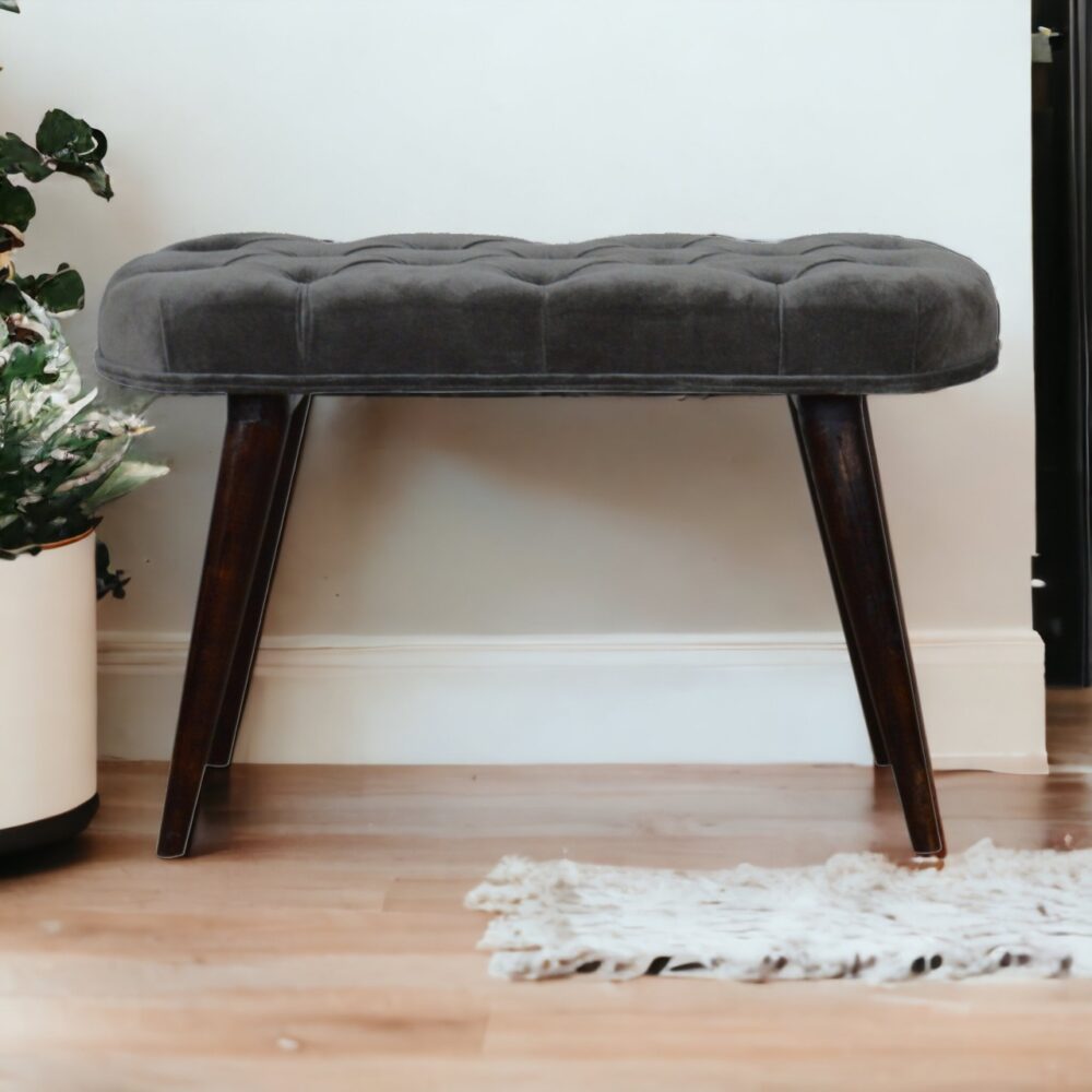 Canada Grey Velvet Gold Base Footstool Suppliers