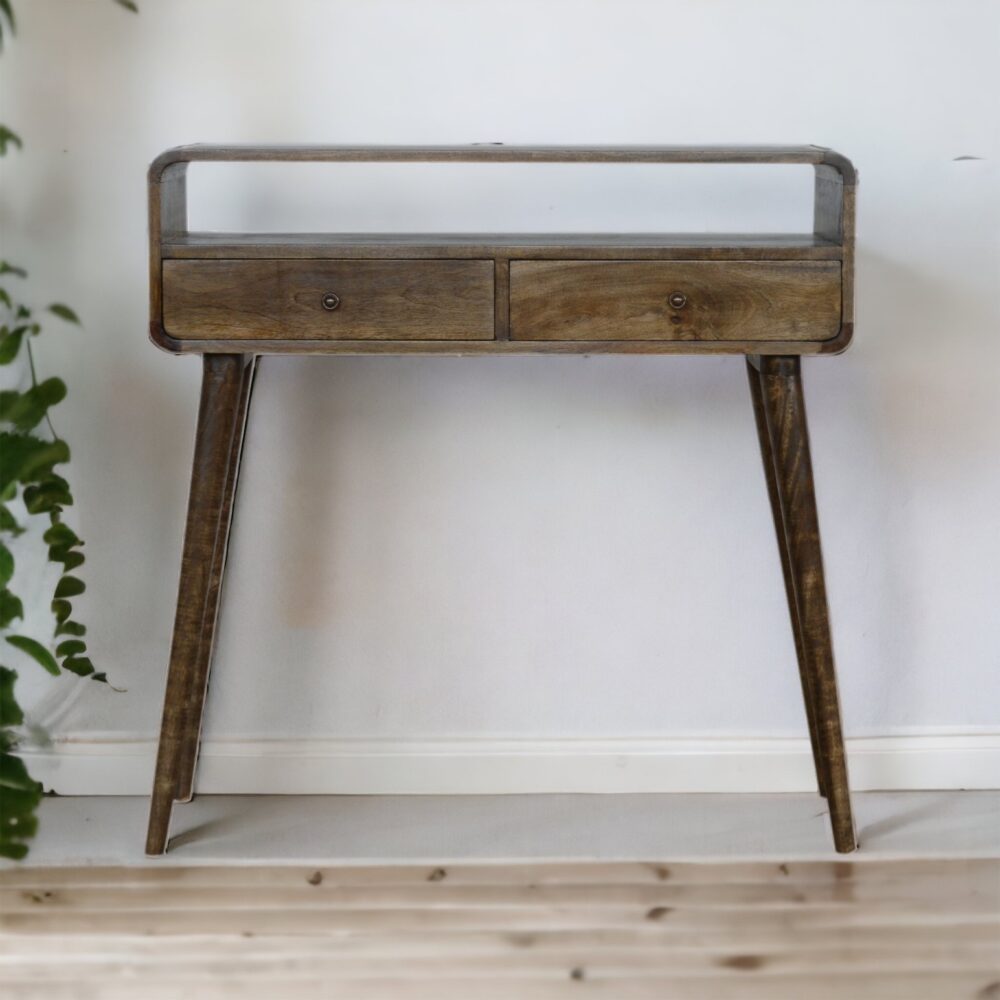 Canada Curved Grey-wash Console Table Suppliers