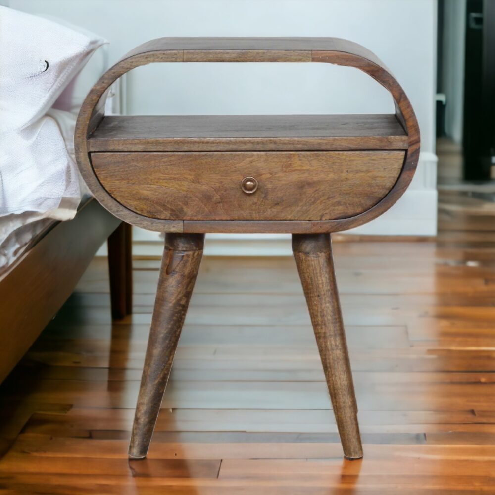 Canada Grey Washed Circular Nightsand Suppliers