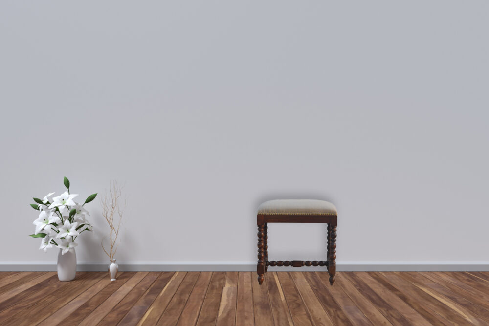 White Linen Occasional Footstool - Image 9