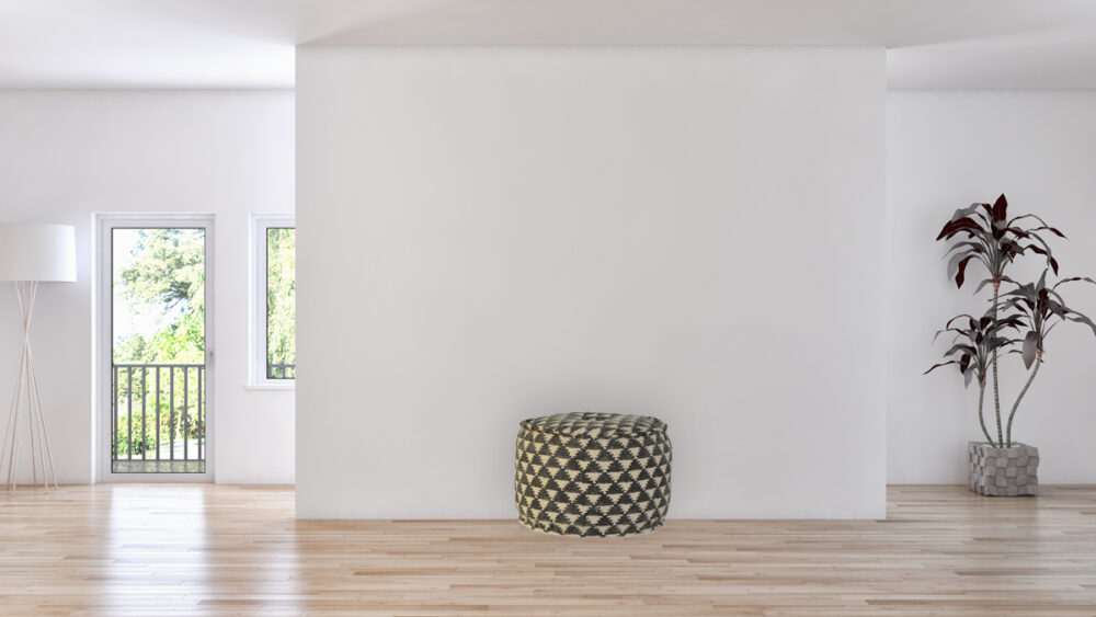 Jute Durrie Round Footstool - Image 7