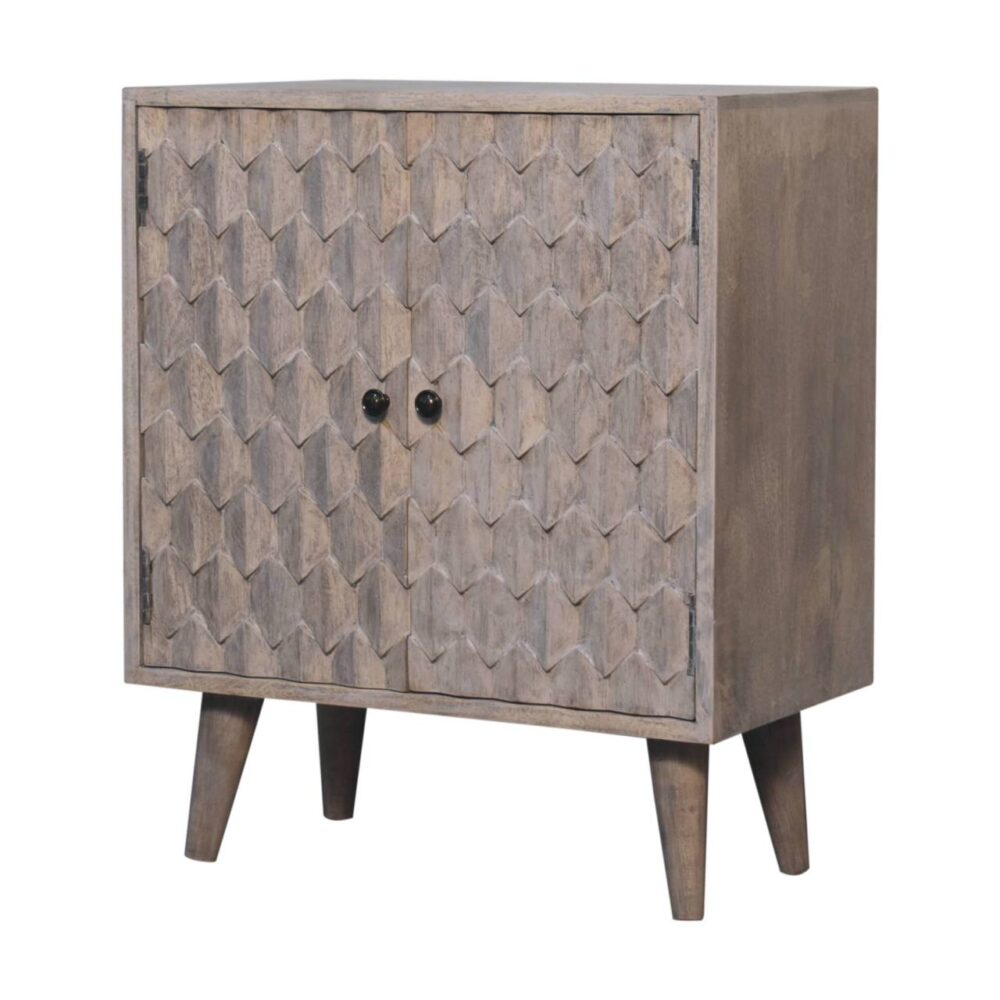 Mini Pineapple Carved Stone Finish Cabinet - Image 3