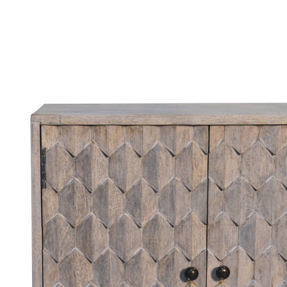 Mini Pineapple Carved Stone Finish Cabinet - Image 5
