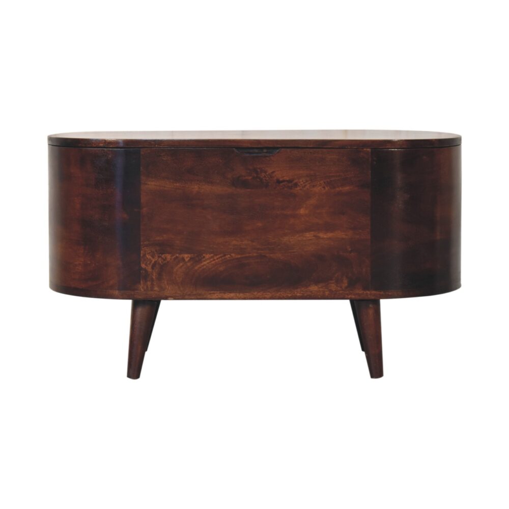 Light Walnut Rounded Lid-up Blanket Box - Image 2