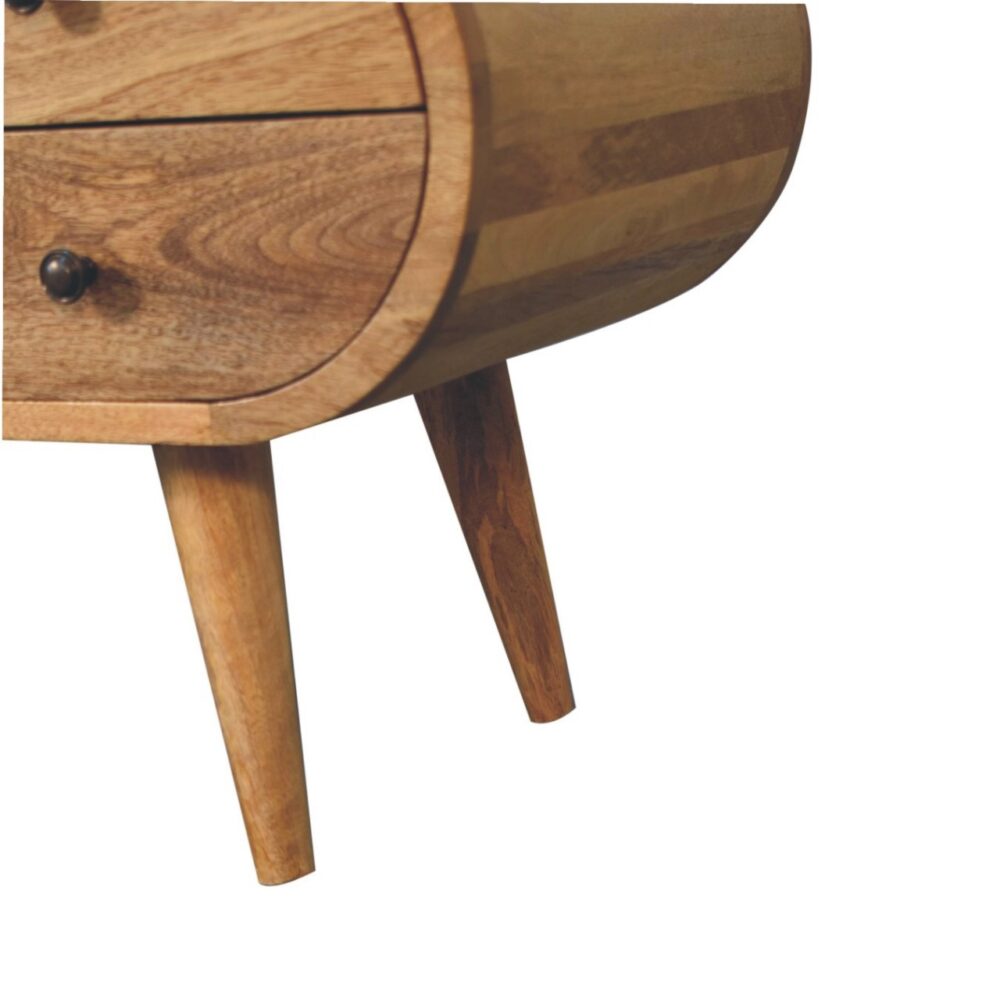 Oak-ish Circular Media Unit with 2 Open Slots - Image 8