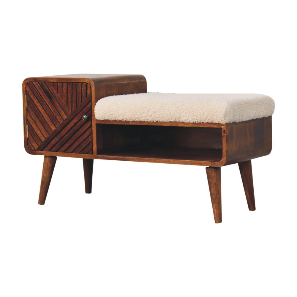 Boucle Carved Chestnut Telephone Table - Image 2