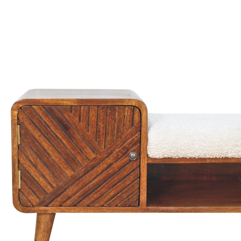 Boucle Carved Chestnut Telephone Table - Image 4