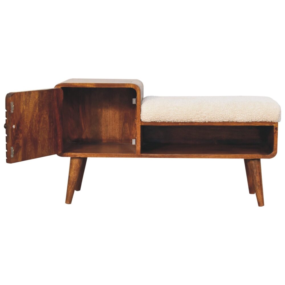 Boucle Carved Chestnut Telephone Table - Image 6
