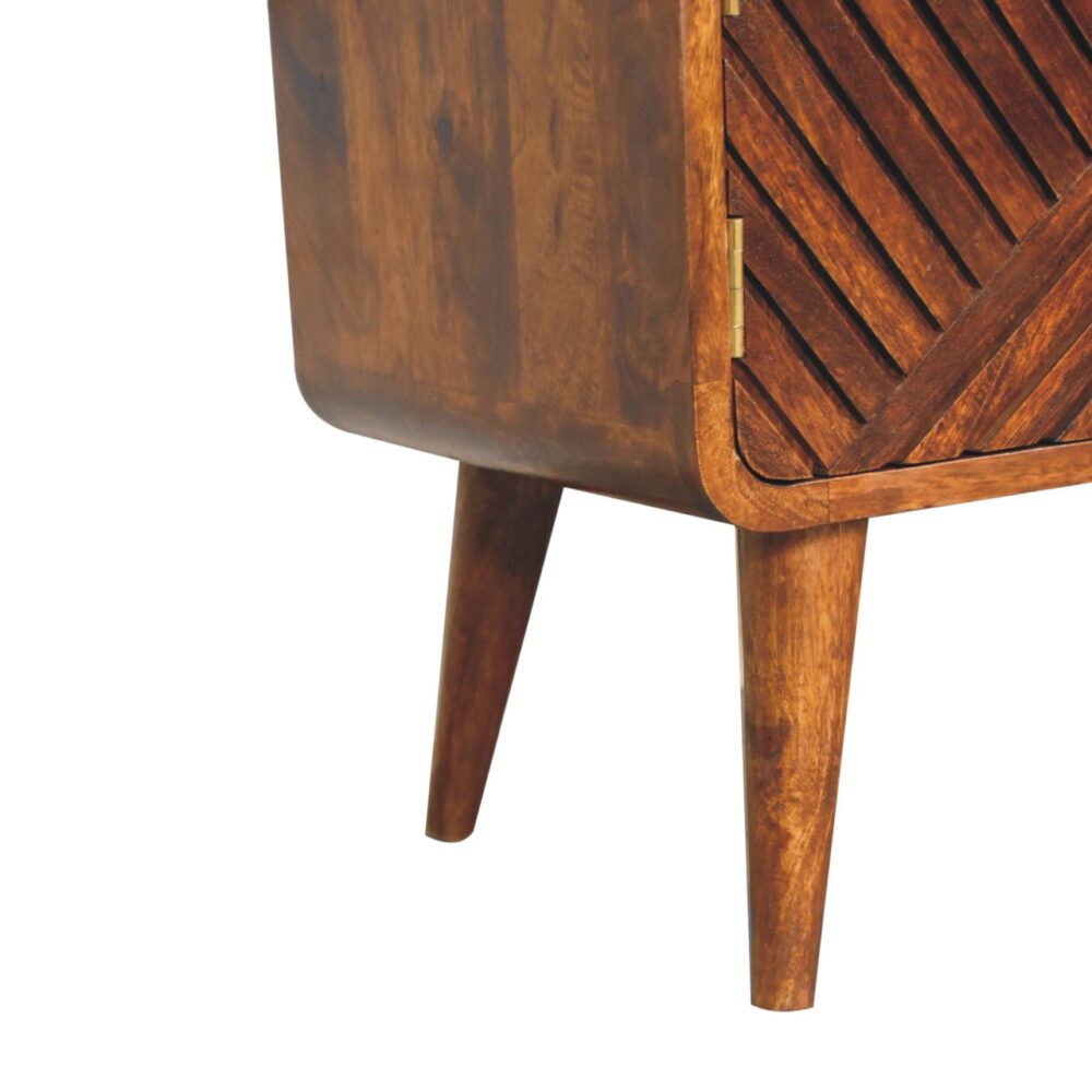 Boucle Carved Chestnut Telephone Table - Image 7