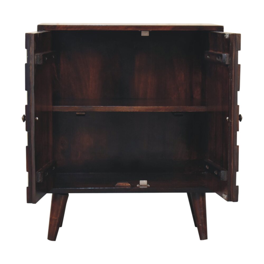 Mini Pineapple Carved Light Walnut Cabinet - Image 7
