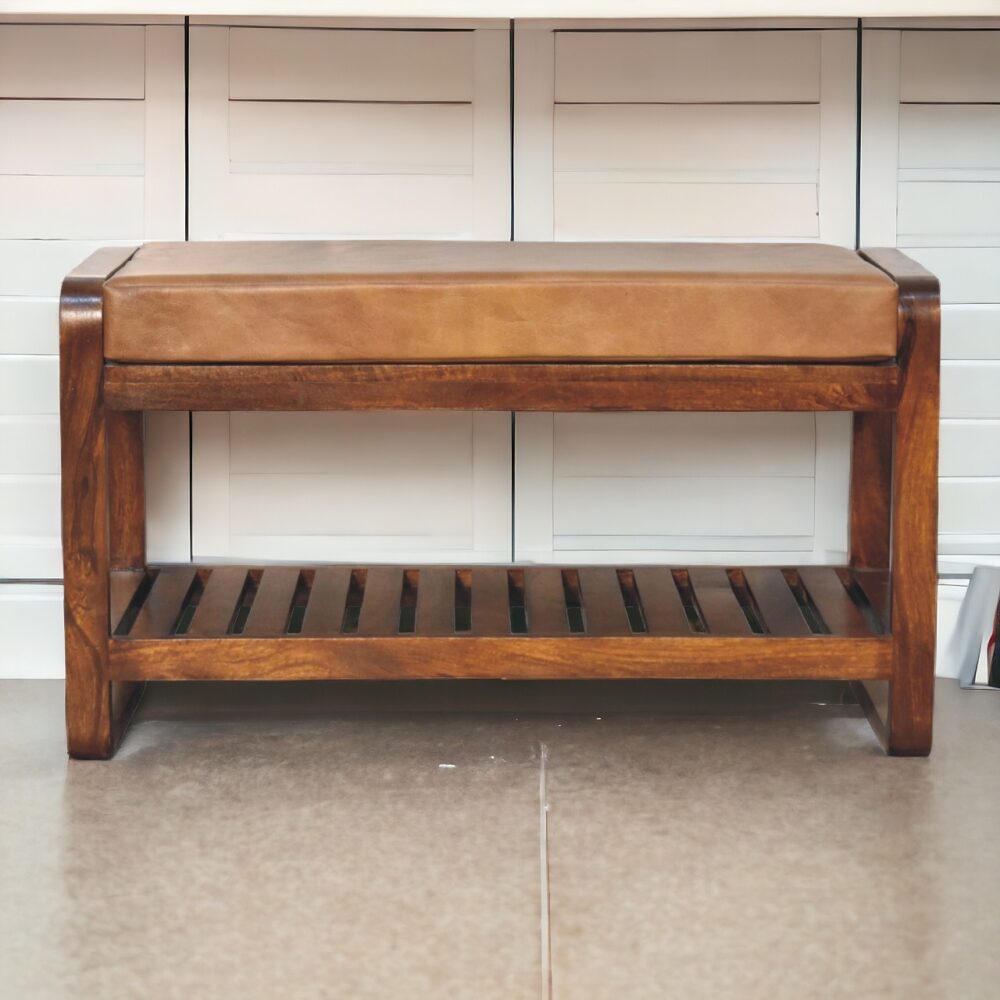 Small Buffalo Slatted Hallway Bench - Image 10