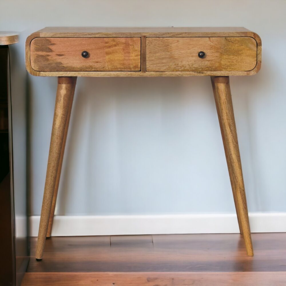 Oak-ish Curved Hallway Table - Image 10
