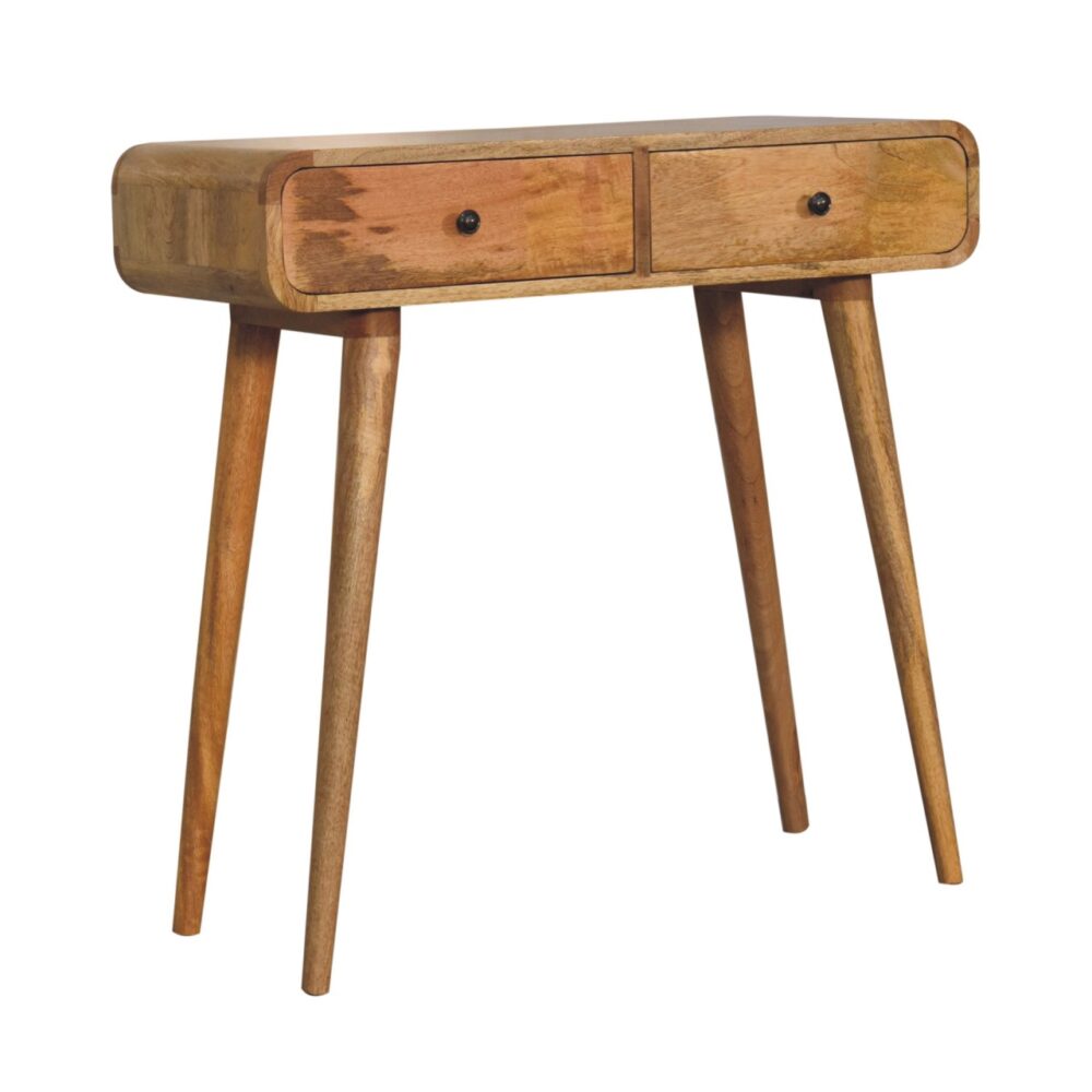 Oak-ish Curved Hallway Table - Image 4