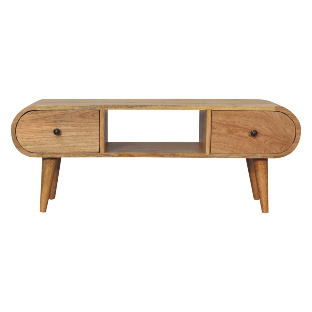 Oak-ish Circular TV Unit - Image 2