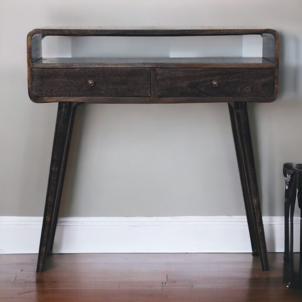 Curved Oak-ish Console Table - Image 10
