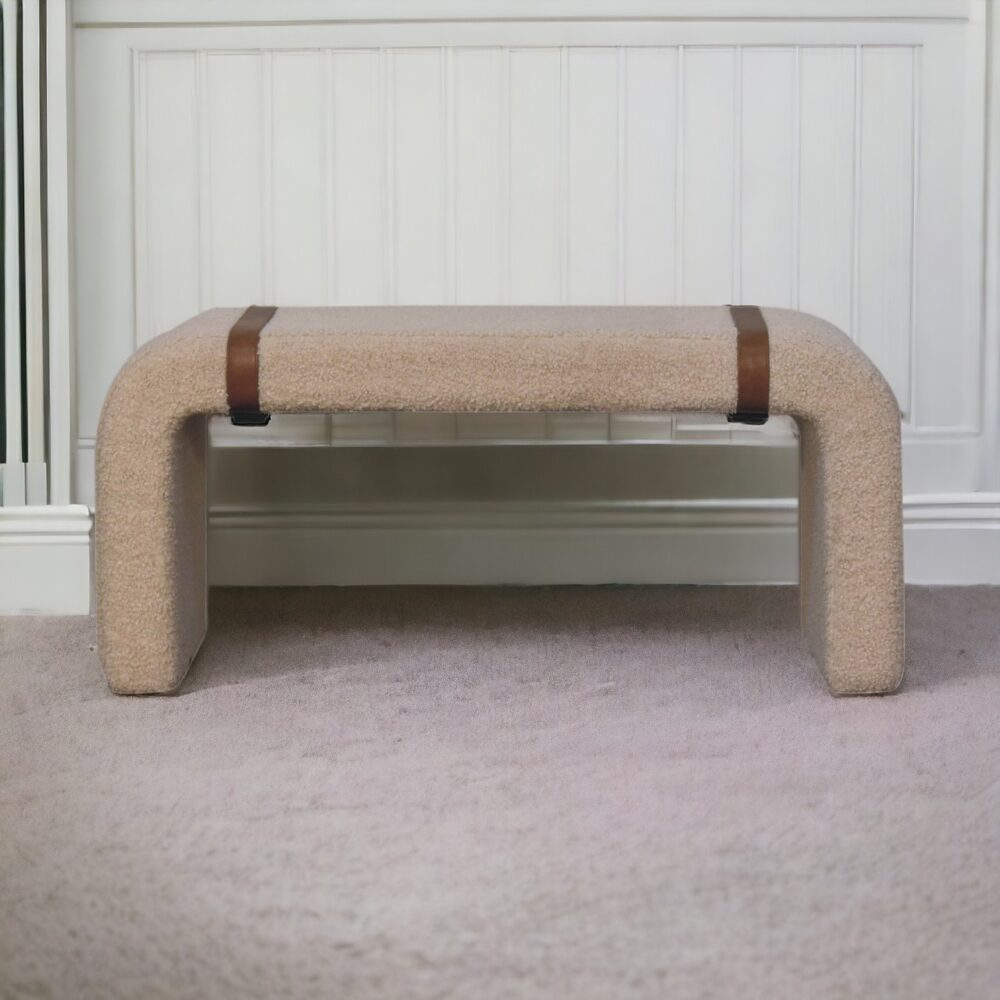 Boucle Leather Strap Bench - Image 10
