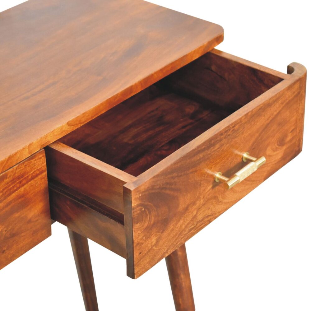 Chestnut T-Bar Console Table - Image 7