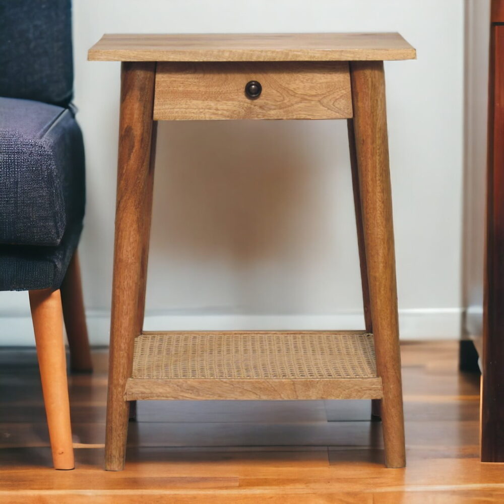 Woven Solid Wood End Table - Image 10