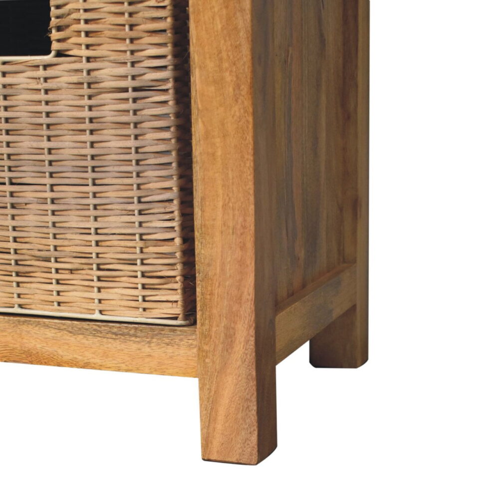 Rattan Basket Linen Bench - Image 8