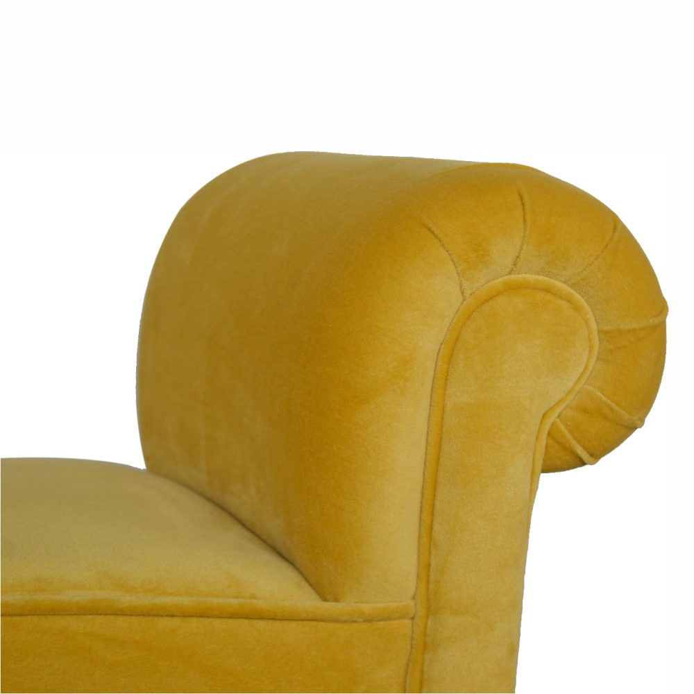 Mini Mustard Velvet Bench - Image 7