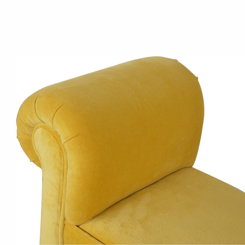 Mini Mustard Velvet Bench - Image 8