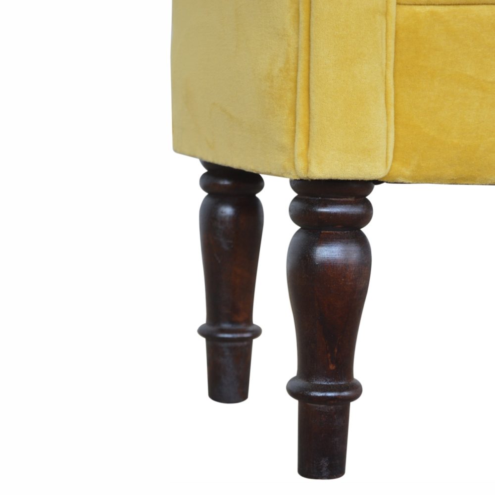 Mini Mustard Velvet Bench - Image 9