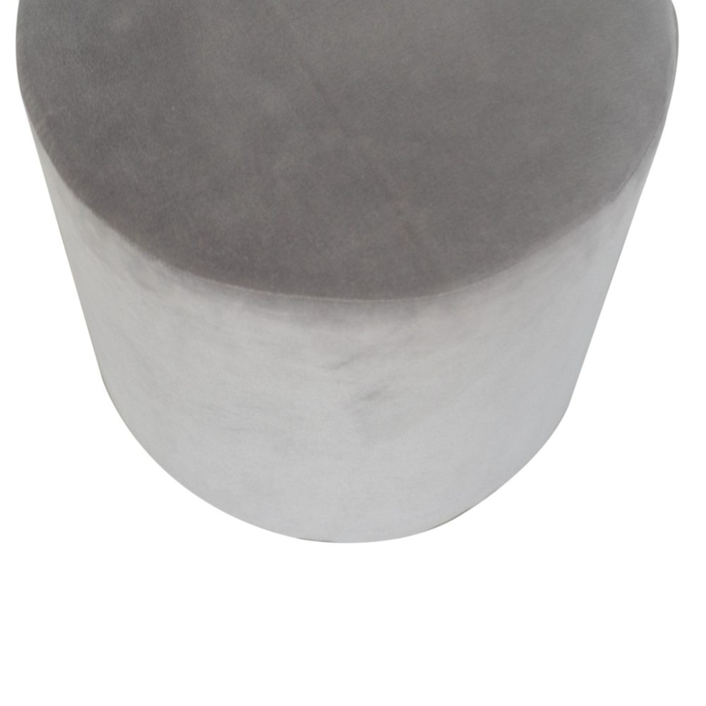 Grey Velvet Wooden Footstool - Image 4