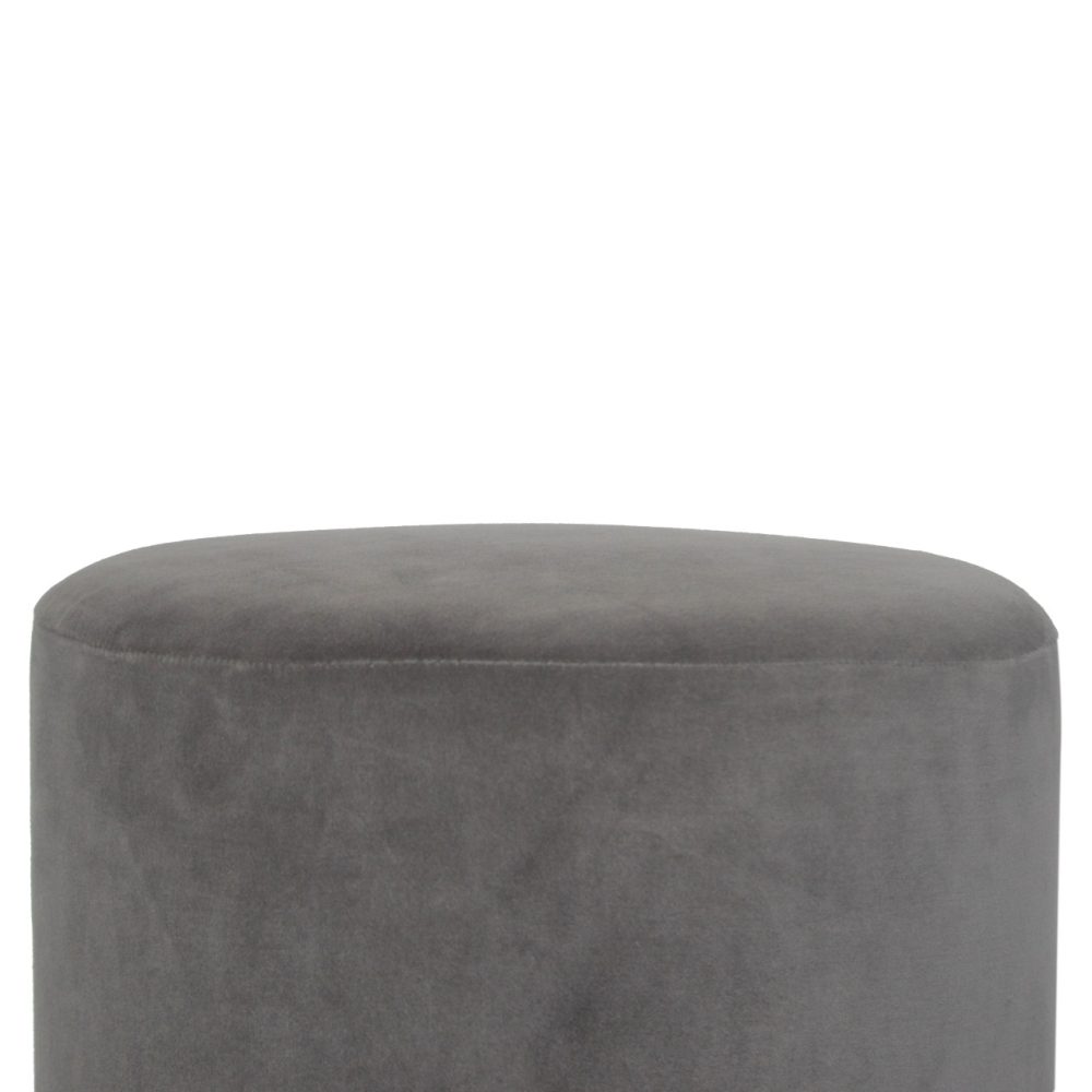 Grey Velvet Wooden Footstool - Image 7